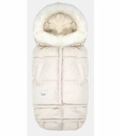 7 A.M. Enfant Blanket 212 Evolution Tundra Footmuff - Heather Beige / White Faux Fur