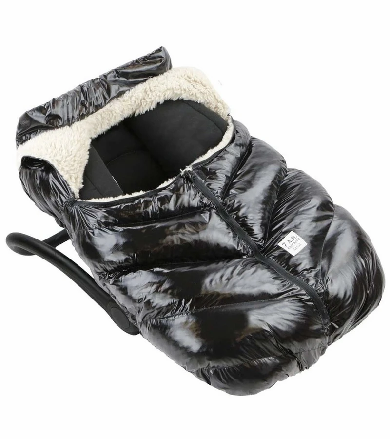 7 A.M. Enfant Cocoon Car Seat Cover - Black Polar 2 7 A.M. Enfant Cocoon Car Seat Cover - Black Polar - Image 2