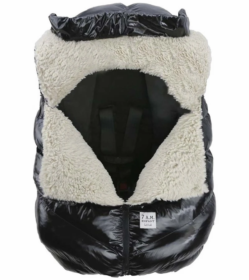 7 A.M. Enfant Cocoon Car Seat Cover - Black Polar 3 7 A.M. Enfant Cocoon Car Seat Cover - Black Polar - Image 3