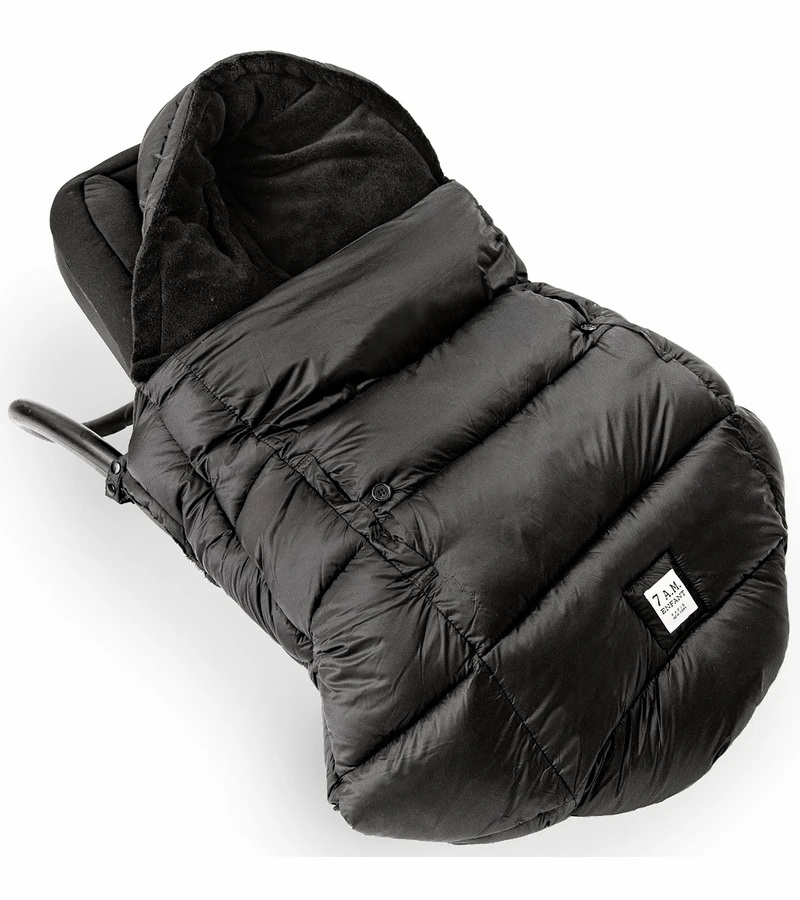 7 A.M. Enfant K Poncho Carrier Cover Heavyweight - Black (0-3T) 2 7 A.M. Enfant K Poncho Carrier Cover Heavyweight - Black (0-3T) - Image 2