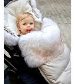 7 A.M. Enfant Plushpod Footmuff - Tundra Heather Beige / White Faux Fur (0-18m) -Britax || Little Unicorn || Graco Shop 7 a m enfant plushpod footmuff tundra heather beige white faux fur 0 18m 145