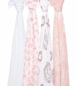 Aden + Anais Classic Swaddle Wraps, 4 Pack - Birdsong