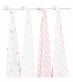Aden + Anais Classic Swaddle Wraps, 4 Pack - Heart Breaker