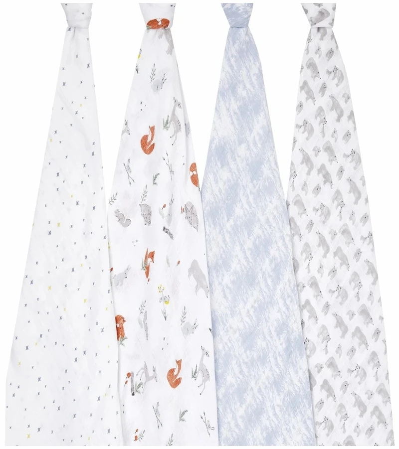 Aden + Anais Classic Swaddle Wraps, 4 Pack - Naturally 2 Aden + Anais Classic Swaddle Wraps, 4 Pack - Naturally - Image 2