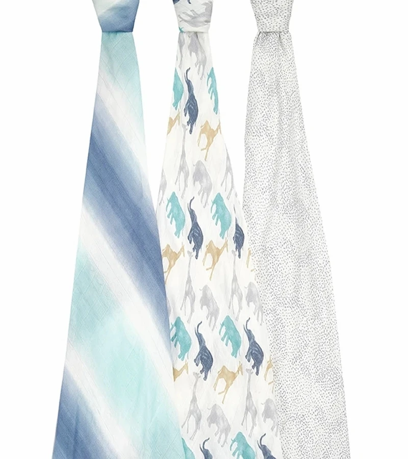 Aden + Anais Silky Soft Swaddle - 3 Pack - Expedition 2 Aden + Anais Silky Soft Swaddle - 3 Pack - Expedition - Image 2