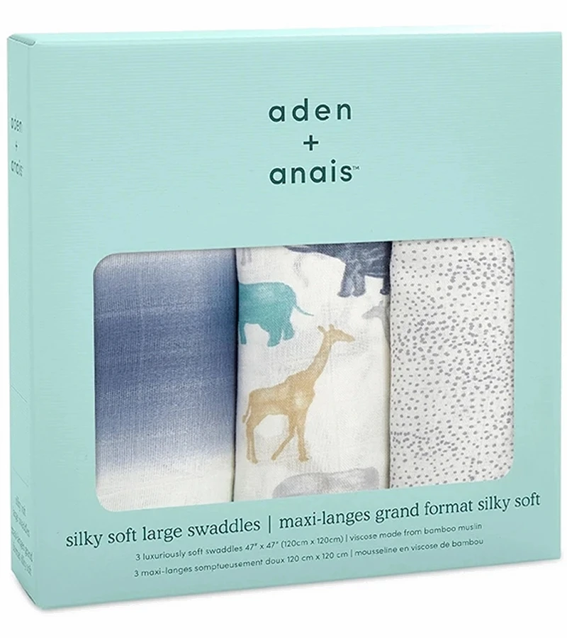 Aden + Anais Silky Soft Swaddle - 3 Pack - Expedition 3 Aden + Anais Silky Soft Swaddle - 3 Pack - Expedition - Image 3