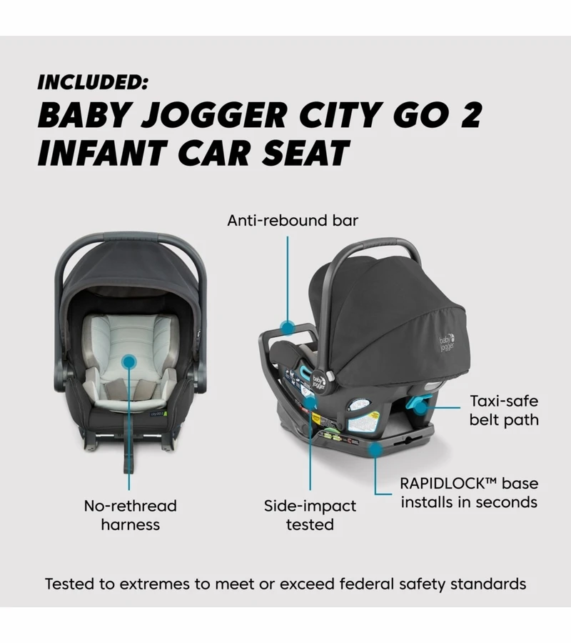 Baby Jogger City Mini 2 Travel System - Opulent Black 3 Baby Jogger City Mini 2 Travel System - Opulent Black - Image 3