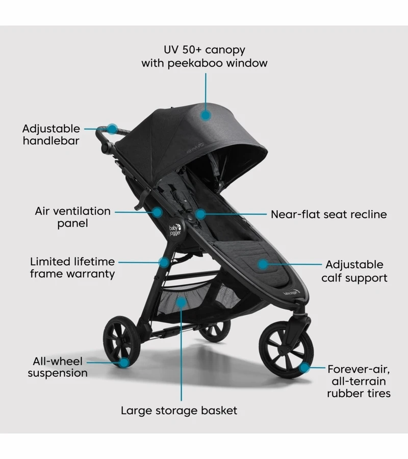 Baby Jogger City Mini GT2 Travel System - Opulent Black 2 Baby Jogger City Mini GT2 Travel System - Opulent Black - Image 2