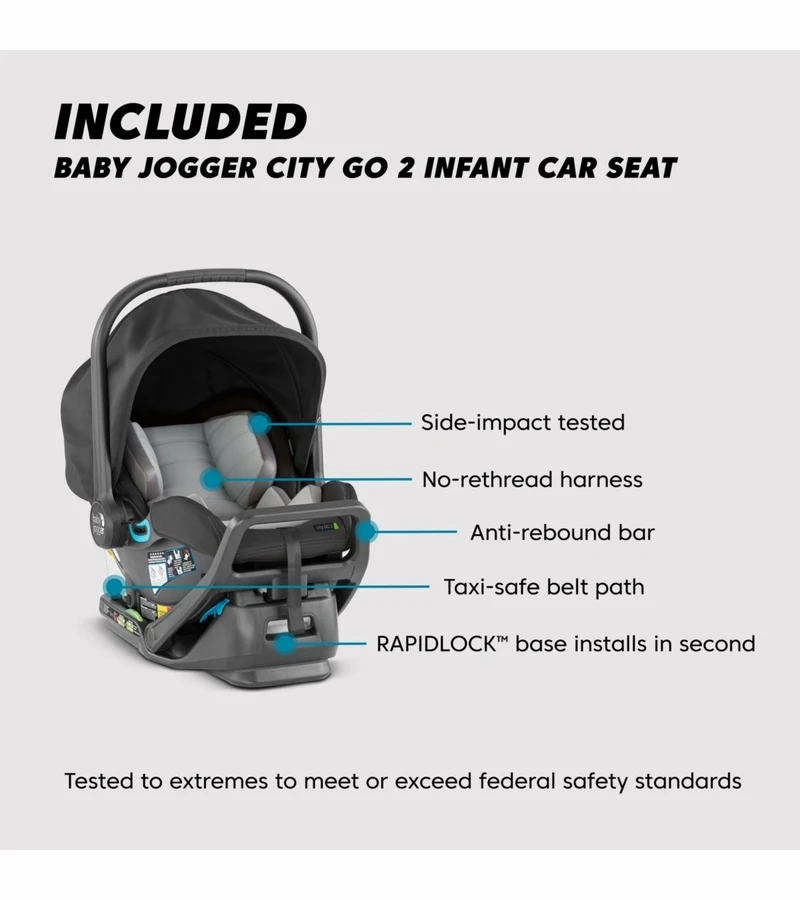 Baby Jogger City Mini GT2 Travel System - Opulent Black 3 Baby Jogger City Mini GT2 Travel System - Opulent Black - Image 3