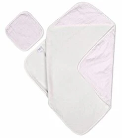 Bamboo Little Hooded Baby Towel & Washcloth Set - Lavender Wave