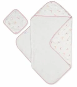 Bamboo Little Hooded Baby Towel & Washcloth Set - Octopus