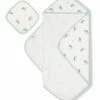 Bamboo Little Hooded Baby Towel & Washcloth Set - Turtle