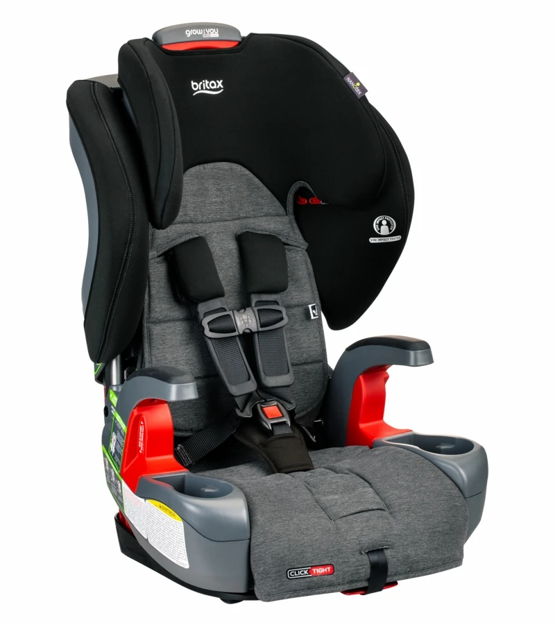 Britax Grow With You Clicktight Harness Booster Car Seat - StayClean Gray 2 Britax Grow With You Clicktight Harness Booster Car Seat - StayClean Gray - Image 2