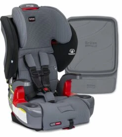 Britax Grow With You ClickTight Harness Booster Car Seat + Vehicle Seat Protector - Otto SafeWash (Albee Exclusive)