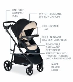 Britax Willow Brook S+ Travel System With Alpine Anti-Rebound Base - Sand Onyx -Britax || Little Unicorn || Graco Shop britax willow brook s travel system with alpine anti rebound base sand onyx 9