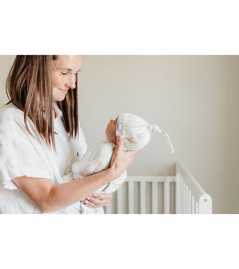 Copper Pearl Knit Swaddle Blanket - Coral 3 Copper Pearl Knit Swaddle Blanket - Coral - Image 3