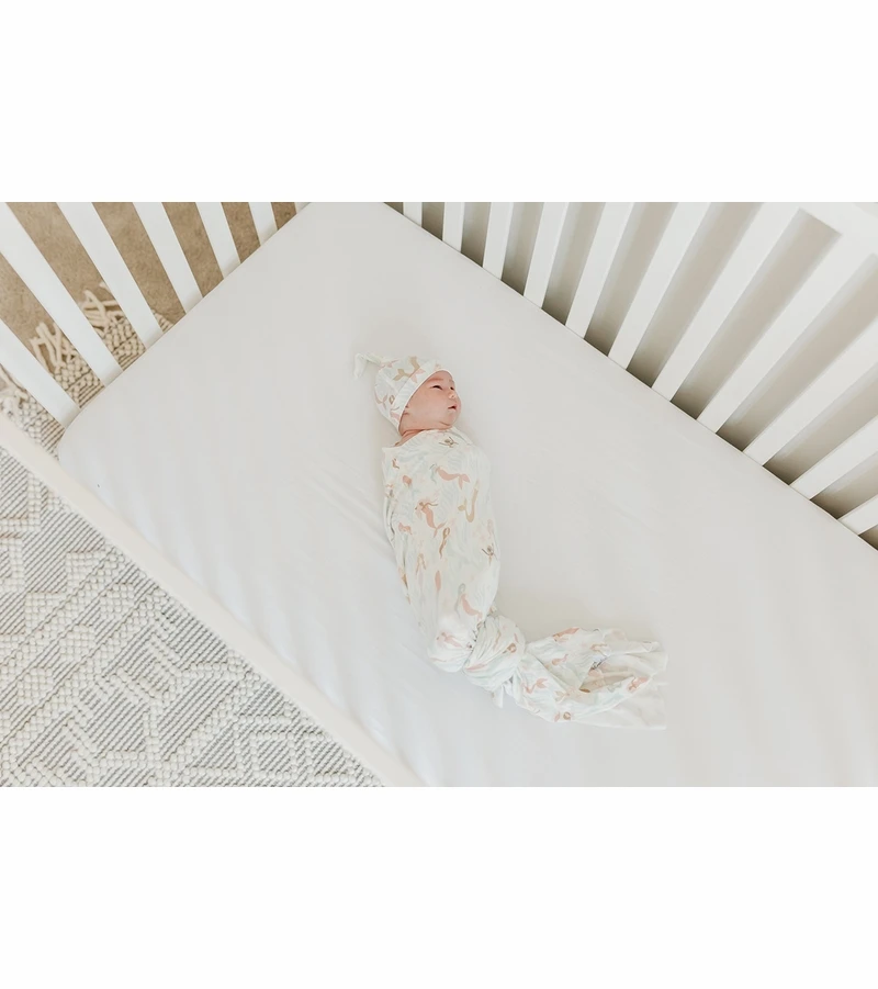 Copper Pearl Knit Swaddle Blanket - Coral 2 Copper Pearl Knit Swaddle Blanket - Coral - Image 2