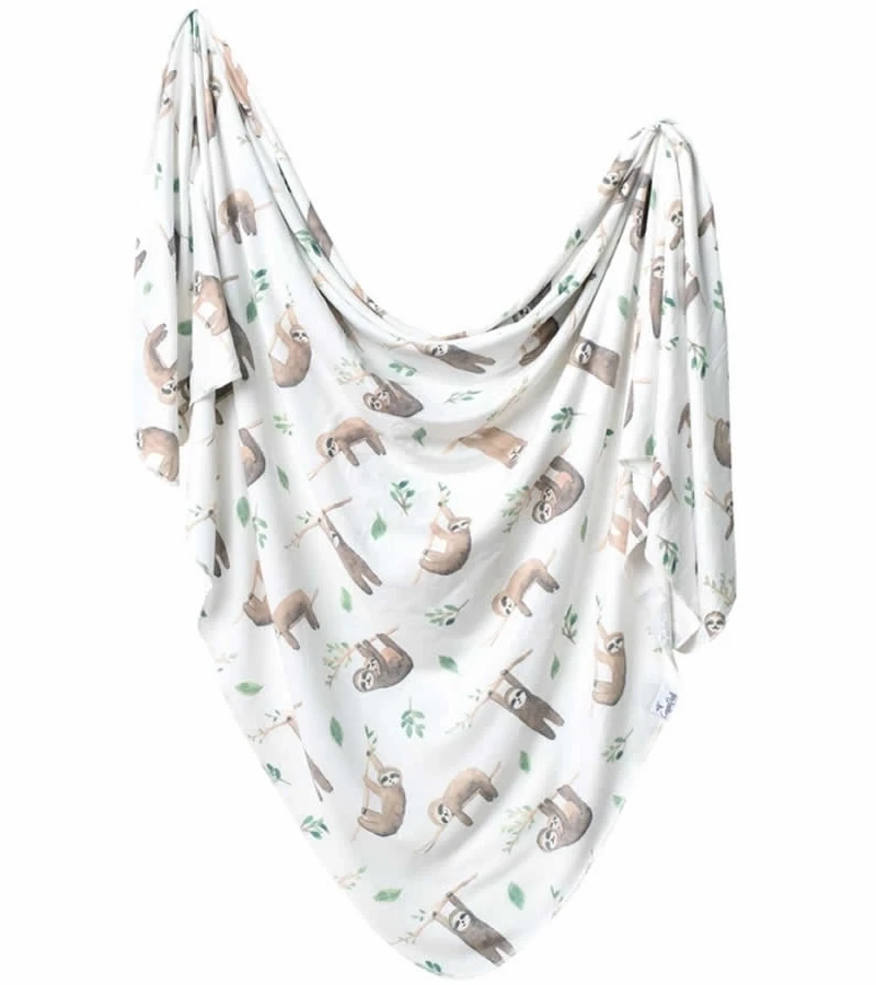 Copper Pearl Knit Swaddle Blanket - Noah 1 Copper Pearl Knit Swaddle Blanket - Noah