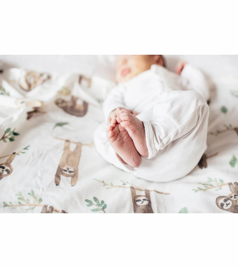 Copper Pearl Knit Swaddle Blanket - Noah 6 Copper Pearl Knit Swaddle Blanket - Noah - Image 6