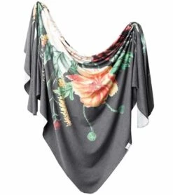 Copper Pearl Knit Swaddle Blanket - Raven