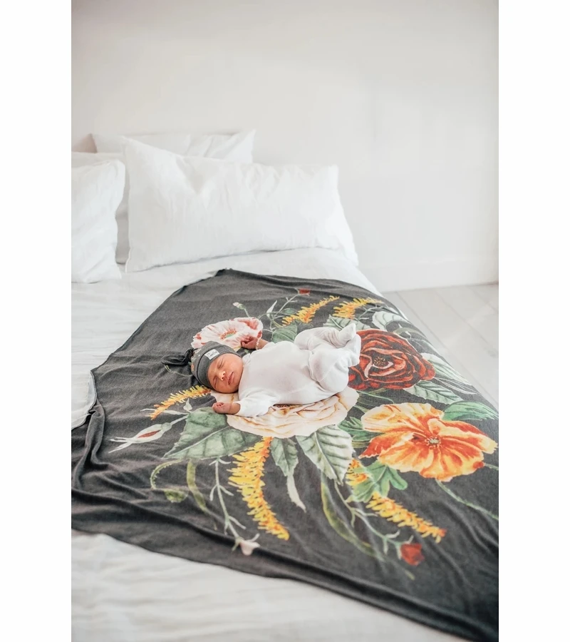 Copper Pearl Knit Swaddle Blanket - Raven 2 Copper Pearl Knit Swaddle Blanket - Raven - Image 2