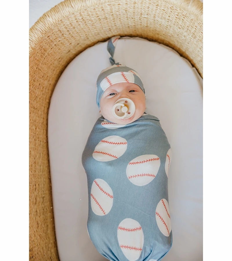 Copper Pearl Knit Swaddle Blanket - Slugger 2 Copper Pearl Knit Swaddle Blanket - Slugger - Image 2