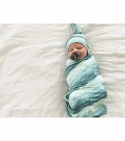 Copper Pearl Knit Swaddle Blanket - Waves -Britax || Little Unicorn || Graco Shop copper pearl knit swaddle blanket waves 184