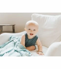 Copper Pearl Knit Swaddle Blanket - Waves -Britax || Little Unicorn || Graco Shop copper pearl knit swaddle blanket waves 185