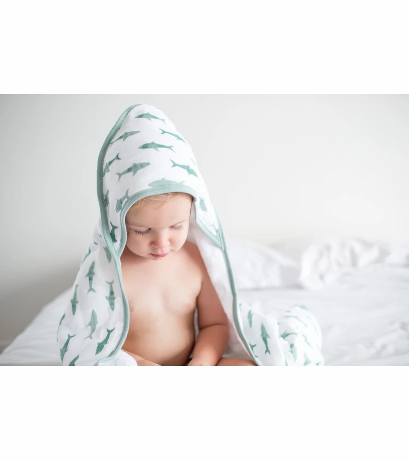 Copper Pearl Muslin Hooded Towel - Pacific 3 Copper Pearl Muslin Hooded Towel - Pacific - Image 3
