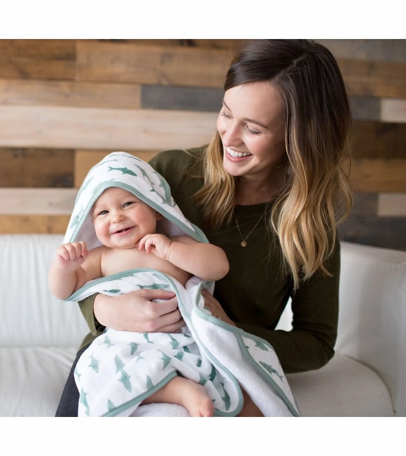 Copper Pearl Muslin Hooded Towel - Pacific 5 Copper Pearl Muslin Hooded Towel - Pacific - Image 5