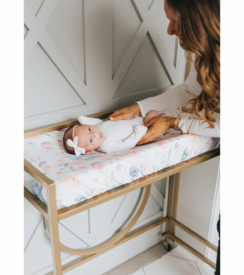 Copper Pearl Premium Knit Diaper Changing Pad Cover - Bloom 4 Copper Pearl Premium Knit Diaper Changing Pad Cover - Bloom - Image 4