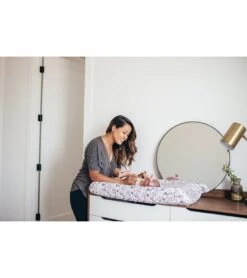 Copper Pearl Premium Knit Diaper Changing Pad Cover - Morgan -Britax || Little Unicorn || Graco Shop copper pearl premium knit diaper changing pad cover morgan 211