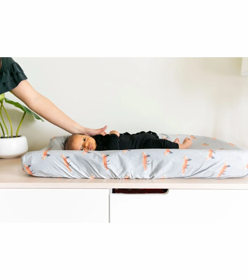 Copper Pearl Premium Knit Diaper Changing Pad Cover - Swift 2 Copper Pearl Premium Knit Diaper Changing Pad Cover - Swift - Image 2