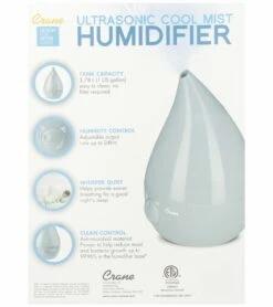 Crane Cool Mist Drop Shape Humidifier - Gray -Britax || Little Unicorn || Graco Shop crane cool mist drop shape humidifier gray 142