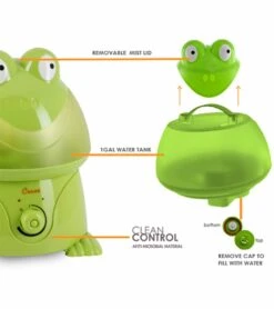 Crane Cool Mist Humidifier - Frog -Britax || Little Unicorn || Graco Shop crane cool mist humidifier frog 118