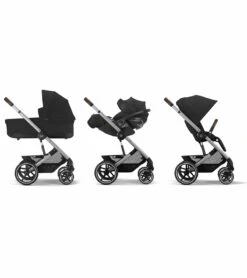 Cybex Balios S Lux 2 Stroller + Aton 2 SensorSafe Travel System Bundle - Silver Frame / Ocean Blue / Lavastone Black 9 Cybex Balios S Lux 2 Stroller + Aton 2 SensorSafe Travel System Bundle - Silver Frame / Ocean Blue / Lavastone Black -Britax || Little Unicorn || Graco Shop cybex balios s lux 2 stroller aton 2 sensorsafe travel system bundle silver frame lava grey lavastone black 131 1