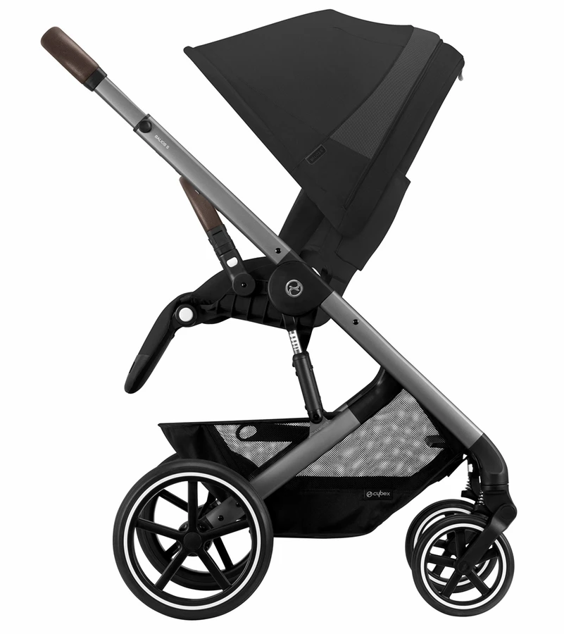 Cybex Balios S Lux 2 Stroller + Aton 2 SensorSafe Travel System Bundle - Taupe Frame / Seashell Beige / Lavastone Black 5 Cybex Balios S Lux 2 Stroller + Aton 2 SensorSafe Travel System Bundle - Taupe Frame / Seashell Beige / Lavastone Black - Image 5