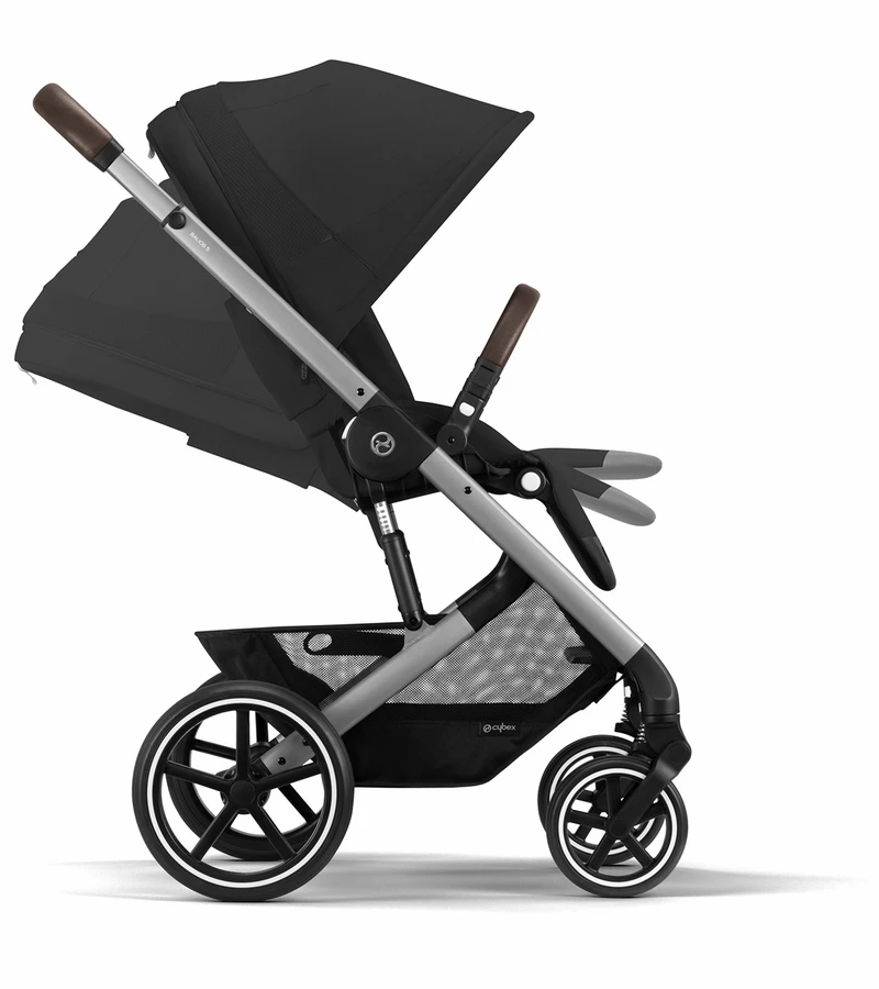 Cybex Balios S Lux 2 Stroller + Aton 2 SensorSafe Travel System Bundle - Taupe Frame / Seashell Beige / Lavastone Black 6 Cybex Balios S Lux 2 Stroller + Aton 2 SensorSafe Travel System Bundle - Taupe Frame / Seashell Beige / Lavastone Black - Image 6