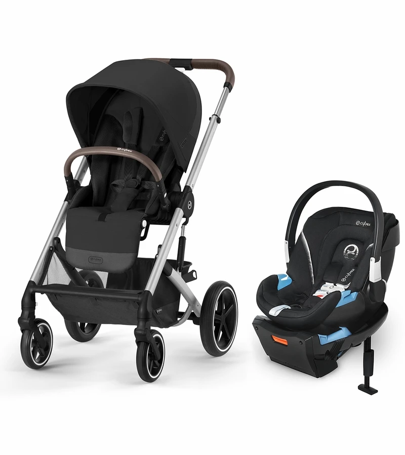 Cybex Balios S Lux 2 Stroller + Aton 2 SensorSafe Travel System Bundle - Silver Frame / Moon Black / Lavastone Black 1 Cybex Balios S Lux 2 Stroller + Aton 2 SensorSafe Travel System Bundle - Silver Frame / Moon Black / Lavastone Black