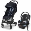 Cybex Beezy 2 Compact Stroller + Aton 2 SensorSafe Travel System Bundle - Ocean Blue / Lavastone Black