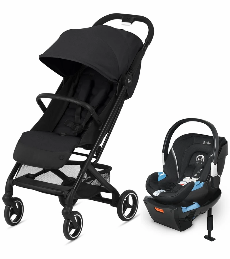 Cybex Beezy Compact Stroller + Aton 2 SensorSafe Travel System Bundle - Deep Black / Lavastone Black 1 Cybex Beezy Compact Stroller + Aton 2 SensorSafe Travel System Bundle - Deep Black / Lavastone Black