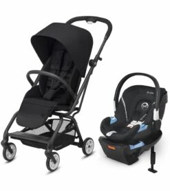 Cybex Eezy S Twist 2 Stroller + Aton 2 SensorSafe Travel System Bundle - Deep Black / Lavastone Black