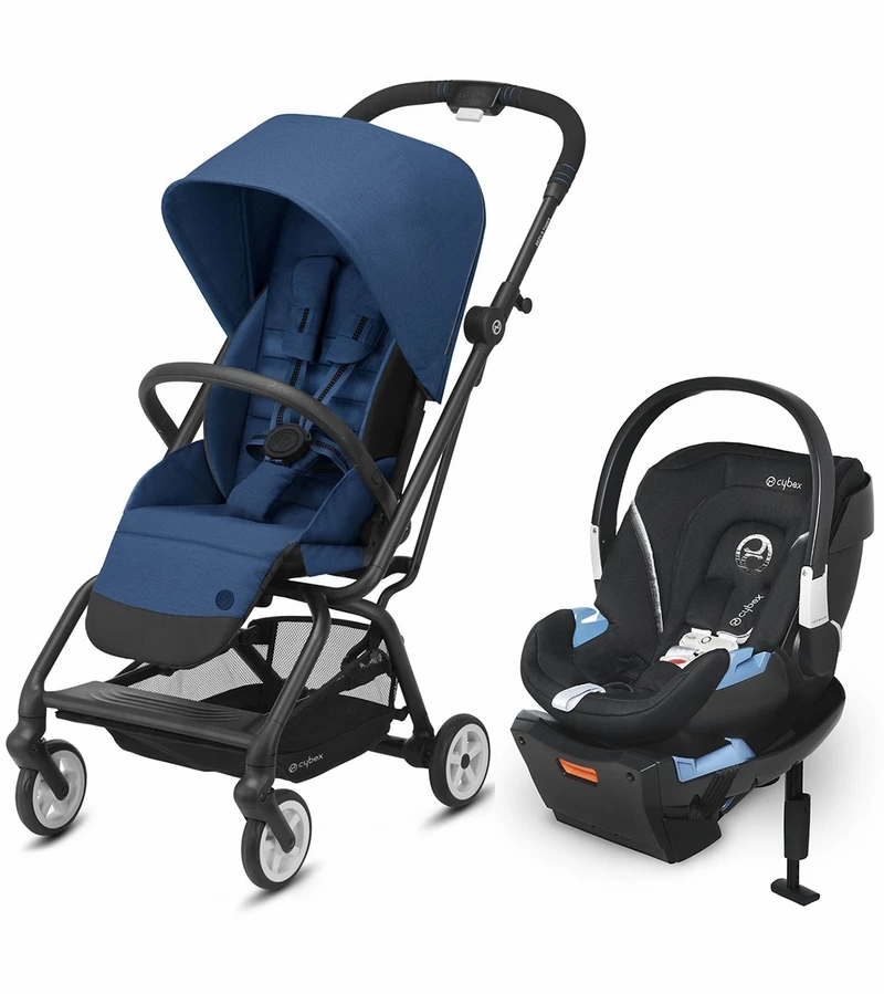 Cybex Eezy S Twist 2 Stroller + Aton 2 SensorSafe Travel System Bundle - Navy Blue / Lavastone Black 1 Cybex Eezy S Twist 2 Stroller + Aton 2 SensorSafe Travel System Bundle - Navy Blue / Lavastone Black
