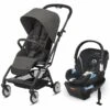 Cybex Eezy S Twist 2 Stroller + Aton 2 SensorSafe Travel System Bundle - Soho Grey / Lavastone Black
