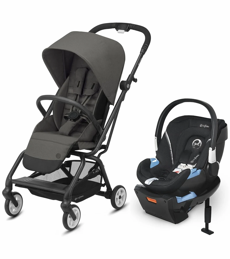 Cybex Eezy S Twist 2 Stroller + Aton 2 SensorSafe Travel System Bundle - Soho Grey / Lavastone Black 1 Cybex Eezy S Twist 2 Stroller + Aton 2 SensorSafe Travel System Bundle - Soho Grey / Lavastone Black
