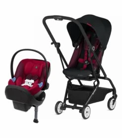 Cybex Eezy S Twist Stroller + Aton M Infant Car Seat Travel System Bundle - Ferrari Victory Black / Ferrari Red