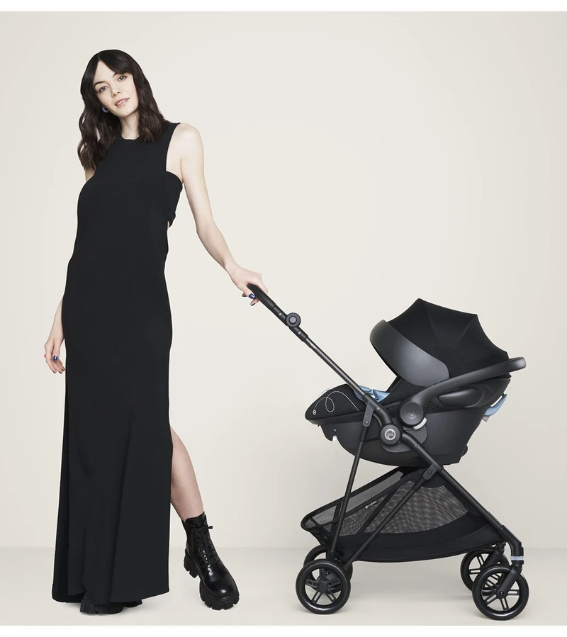 Cybex Melio Carbon 3 Stroller + Aton 2 SensorSafe Travel System Bundle - Moon Black / Lavastone Black 3 Cybex Melio Carbon 3 Stroller + Aton 2 SensorSafe Travel System Bundle - Moon Black / Lavastone Black - Image 3