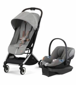 Cybex Orfeo Compact Stroller + Aton G SensorSafe Travel System Bundle - Lava Grey / Lava Grey