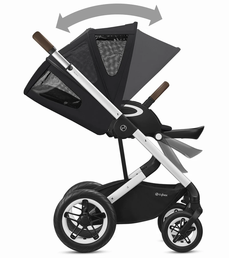 Cybex Talos S Lux All-Terrain Stroller + Aton 2 SensorSafe Travel System Bundle - Navy Blue / Lavastone Black 4 Cybex Talos S Lux All-Terrain Stroller + Aton 2 SensorSafe Travel System Bundle - Navy Blue / Lavastone Black - Image 4