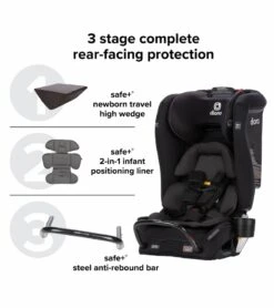 Diono Radian 3 RXT Safe+ Narrow All-in-One Convertible Car Seat - Gray Slate -Britax || Little Unicorn || Graco Shop diono radian 3 rxt safe narrow all in one convertible car seat purple plum 11 3